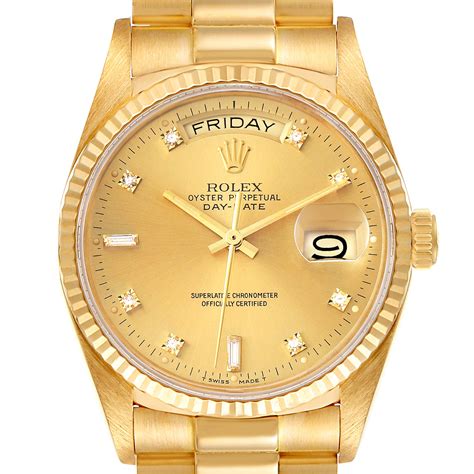 rolex day-date president 18k gold watch review|rolex day date president yellow gold.